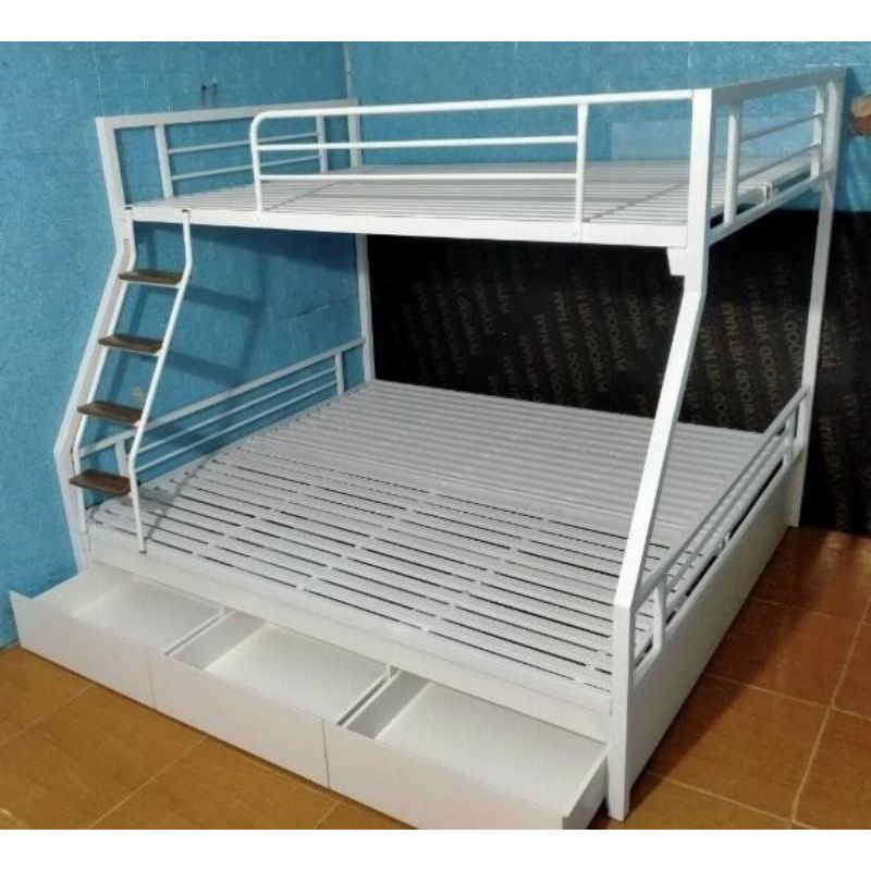 Giường Tầng Sắt Có Ngăn Kéo 1M2 X 1M Dài 2M – H17