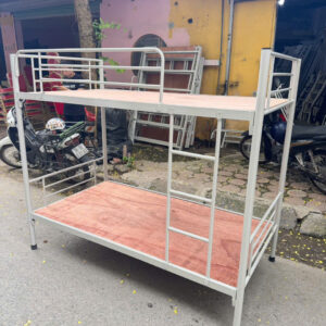 Giường tầng 1m ống tròn dát gỗ – Giải pháp tối ưu cho không gian nhỏ gọn – H01