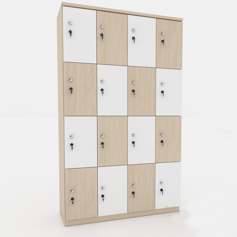 Tủ locker gỗ 16 ngăn đẹp H81