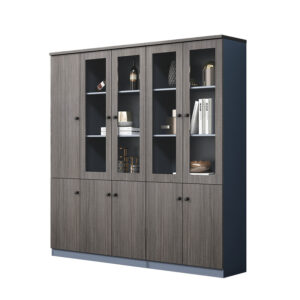 Tủ tài liệu 2 cánh kính 1 cánh gỗ đẹp N148