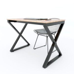 Bàn chân sắt chữ X mặt gỗ cao su H146