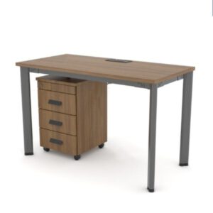 Bàn làm việc chân sắt oval màu đen H173