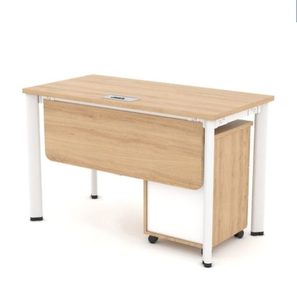 ban-lam-viec-chan-sat-oval-yem-go-h175 Bàn làm việc chân sắt oval yếm gỗ H175