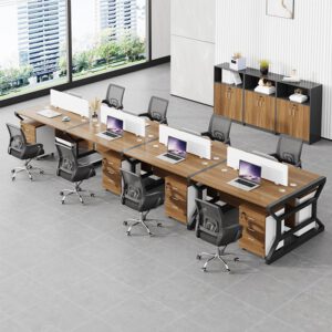 Cụm bàn làm việc 8 người chân sắt H291