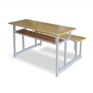 Bàn học sinh liền ghế gỗ cao su ghép thanh H326