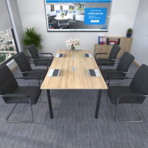 Bàn Họp Văn Phòng Chân Sắt Oval 2m H200