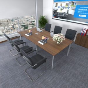 Bàn Họp Văn Phòng Chân Sắt Oval 2m4 H199