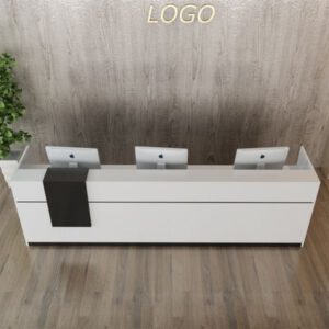 Bàn lễ tân sơn đen trắng 3m H218